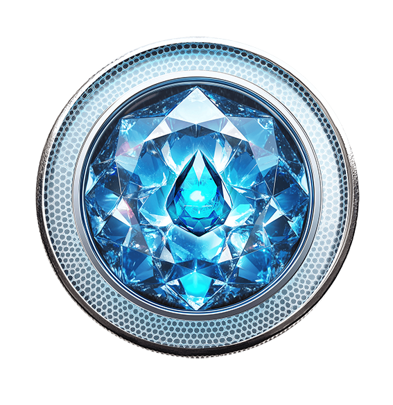 Silver Tribal Rank badge with a dark-blue WaterGem